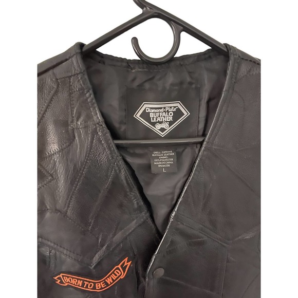 Harley Davidson black leather vest with patches - Picture 4 of 8